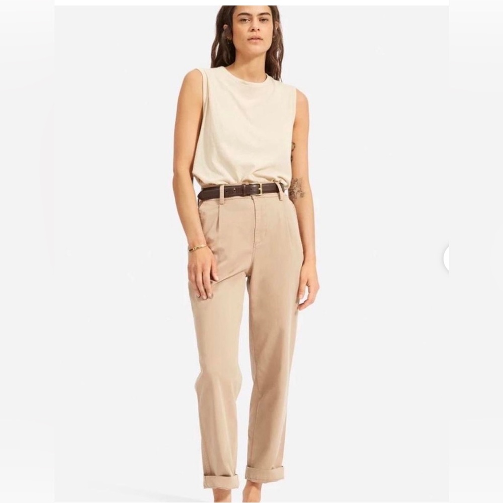 Everlane Tan Pleated Chino Pant